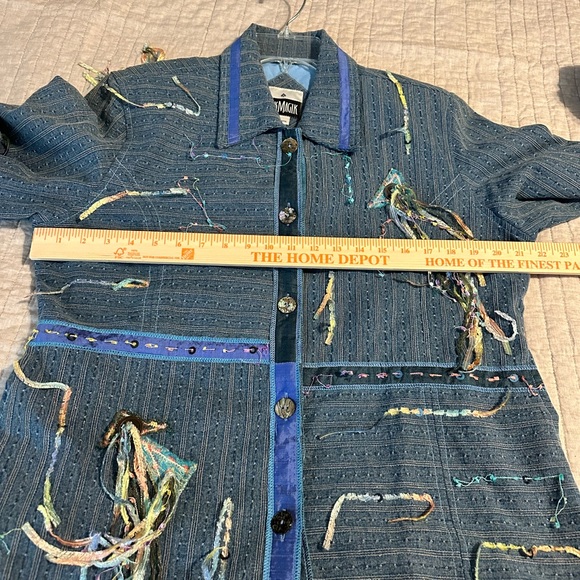 Vtg Artsy Yak Magik Large Jacket Boho Shacket   Embroidered Yarn Women’s silk - Picture 11 of 16